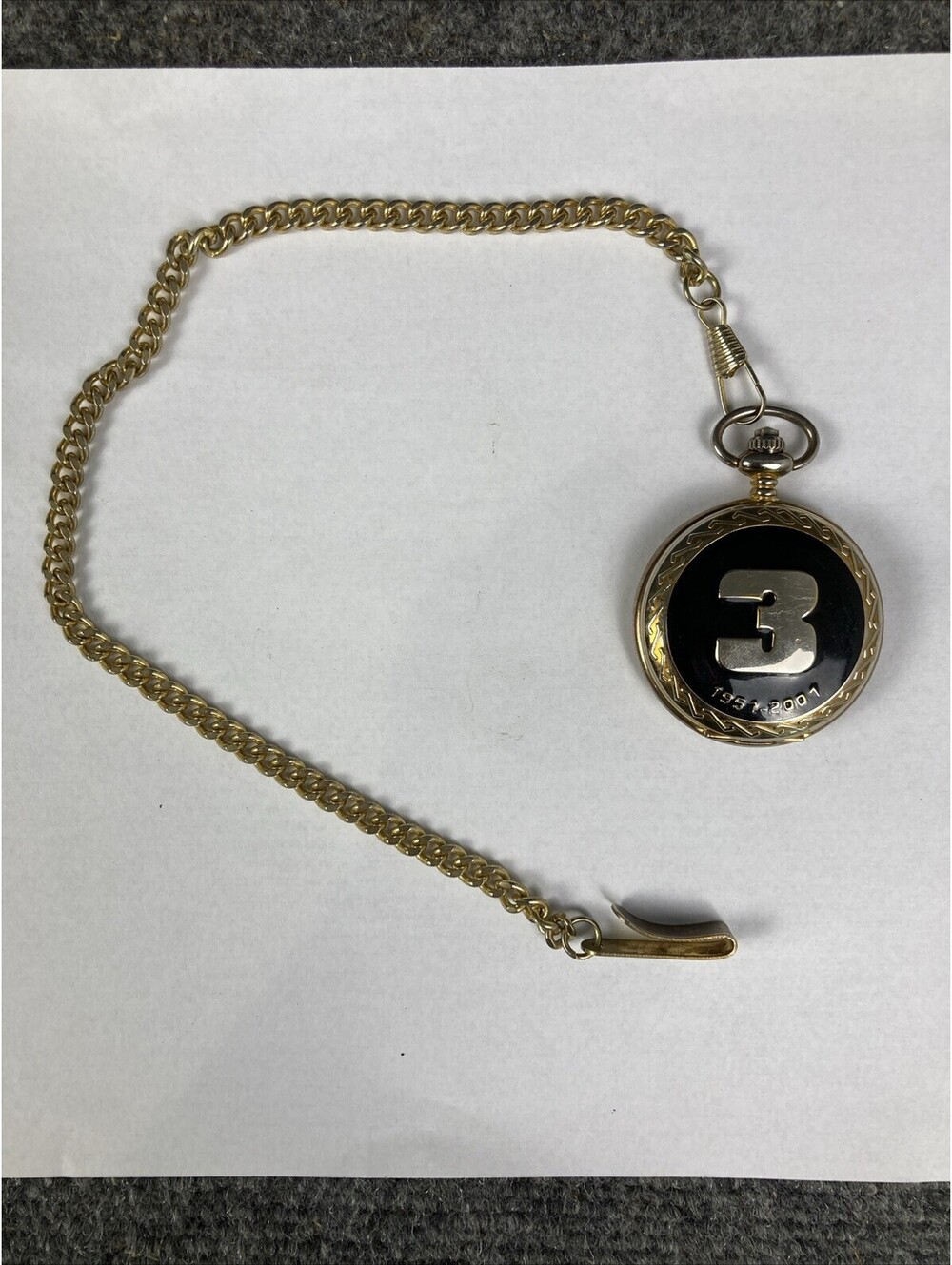 Movt Dale Earnhardt #3 1951-2001 Nascar #3 Pocket Watch Made in Japan
